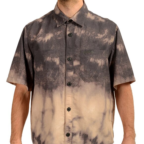 Hugo Boss Men's "Eratino" Multi-Color Short Sleeve Casual Shirt US L IT 52 - Picture 1 of 6